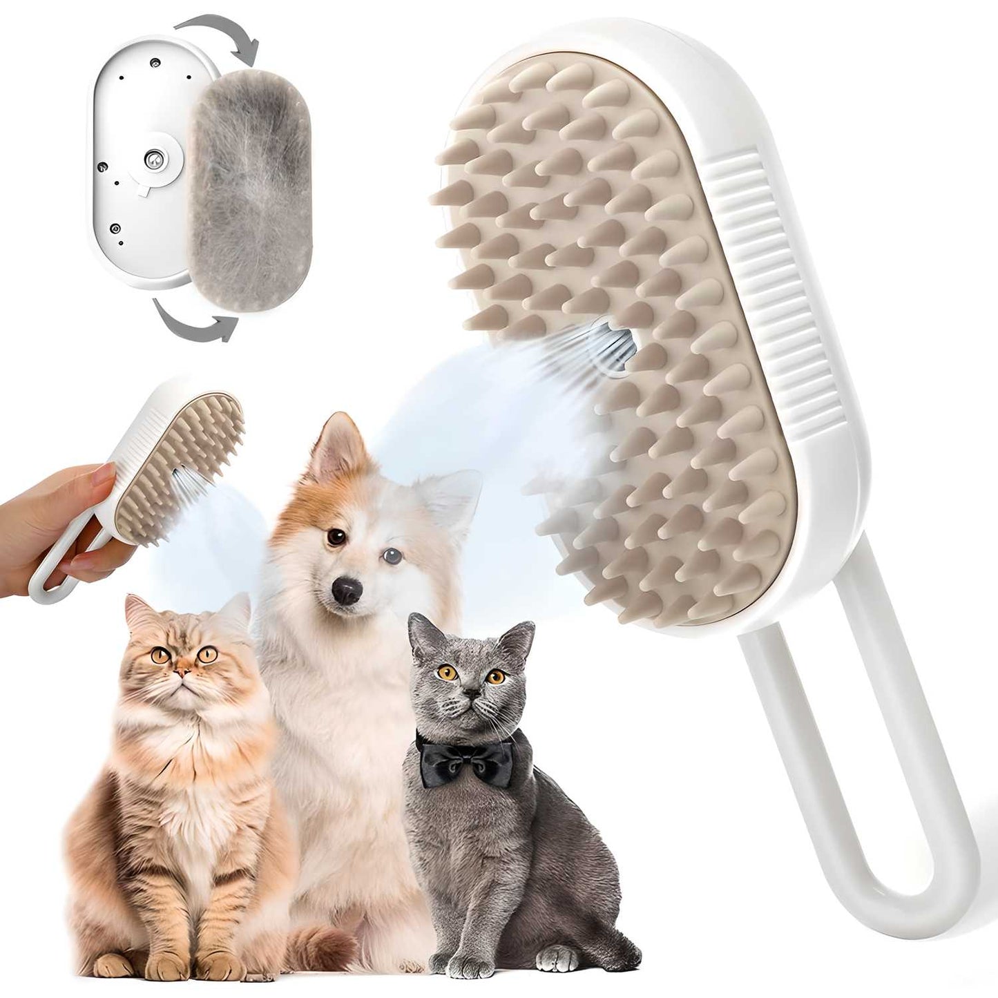 Steamy Pet Brush – Grooming Made Easy!