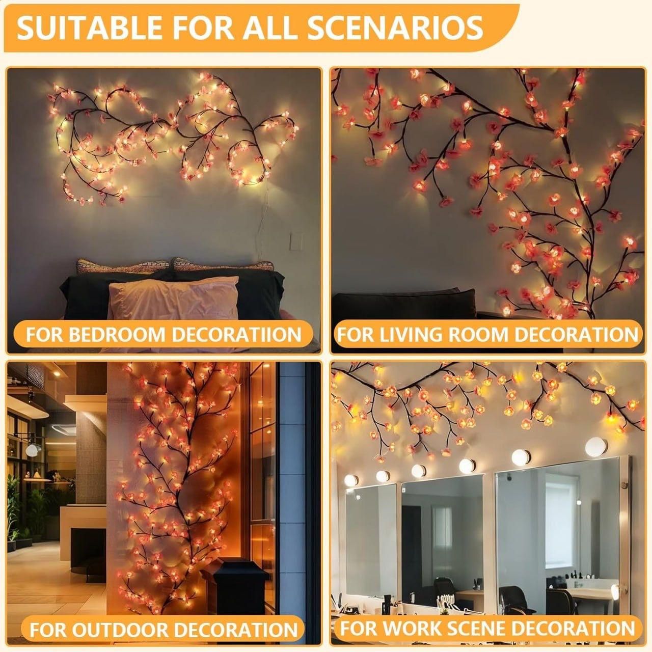 DivineGlow Aesthetic Vine Lights (Remote Controlled)